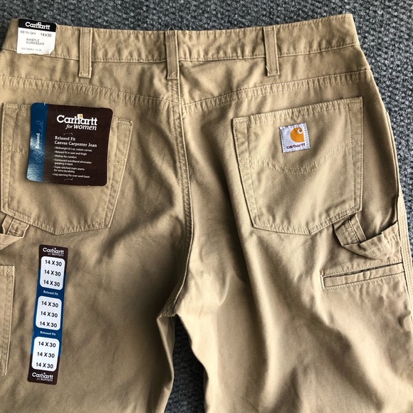 Carhartt for women relaxed fit canvas carpenter jean size 14x30 - Picture 10 of 12